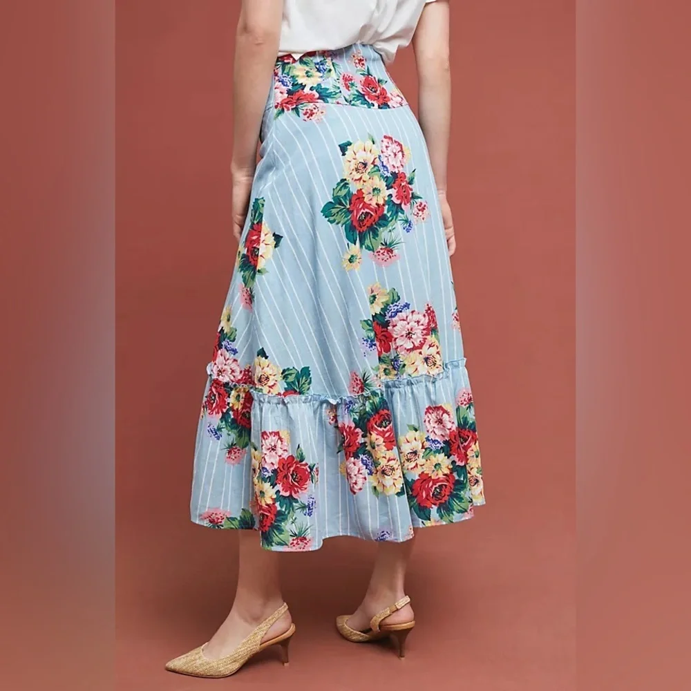 Anthropologie Claudette Midi Skirt NWT 12 - Picture 6 of 7